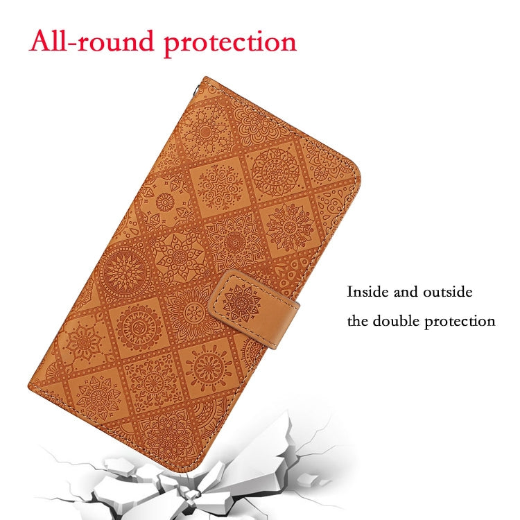 For iPhone 15 Pro Max Ethnic Style Embossed Pattern Leather Phone Case(Brown) - HoMEdemic™ 