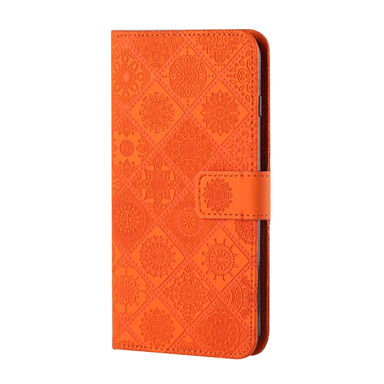 For iPhone 15 Pro Max Ethnic Style Embossed Pattern Leather Phone Case(Orange) - HoMEdemic™ 
