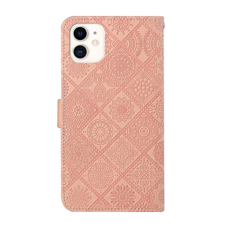For iPhone 15 Pro Max Ethnic Style Embossed Pattern Leather Phone Case(Pink) - HoMEdemic™ 