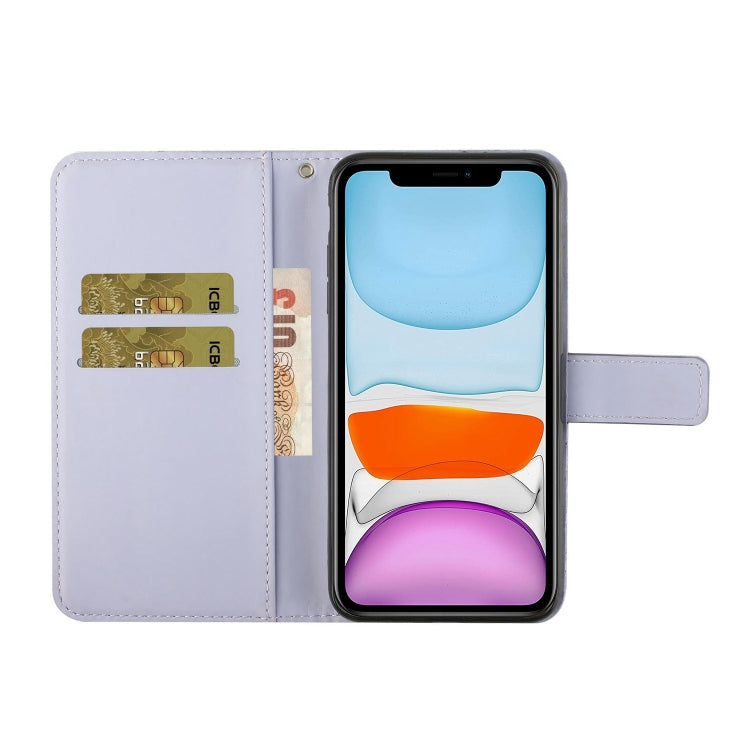 For iPhone 15 Pro Max Ethnic Style Embossed Pattern Leather Phone Case(Purple) - HoMEdemic™ 