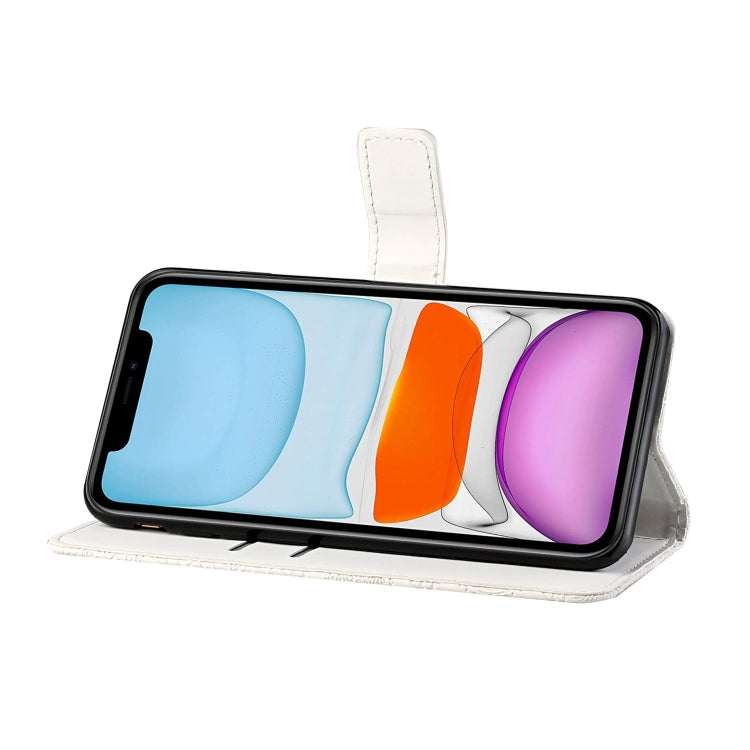 For iPhone 15 Pro Max Ethnic Style Embossed Pattern Leather Phone Case(White) - HoMEdemic™ 