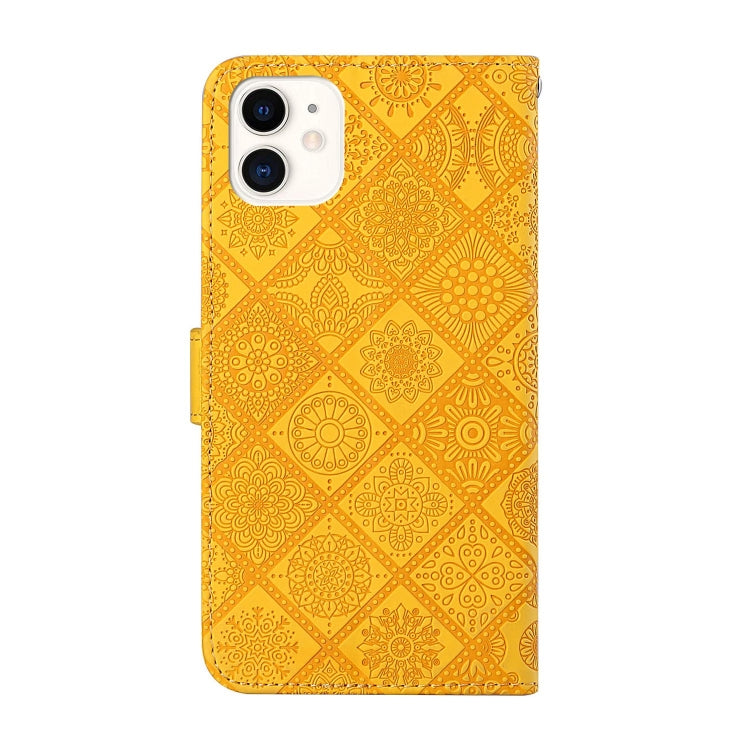 For iPhone 15 Pro Max Ethnic Style Embossed Pattern Leather Phone Case(Yellow) - HoMEdemic™ 