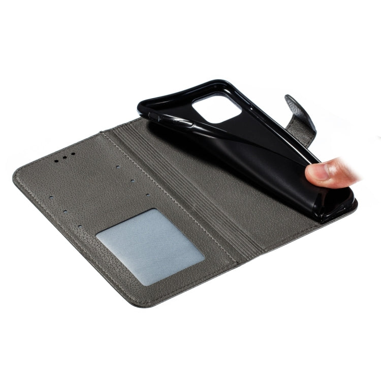 For iPhone 15 Pro Max Feather Pattern Litchi Texture Leather Phone Case(Gray) - HoMEdemic™ 