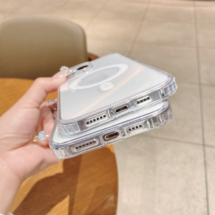 For iPhone 15 Pro Max Fine Hole MagSafe Magnetic Clear Acrylic TPU Case(Transparent) - HoMEdemic™ 