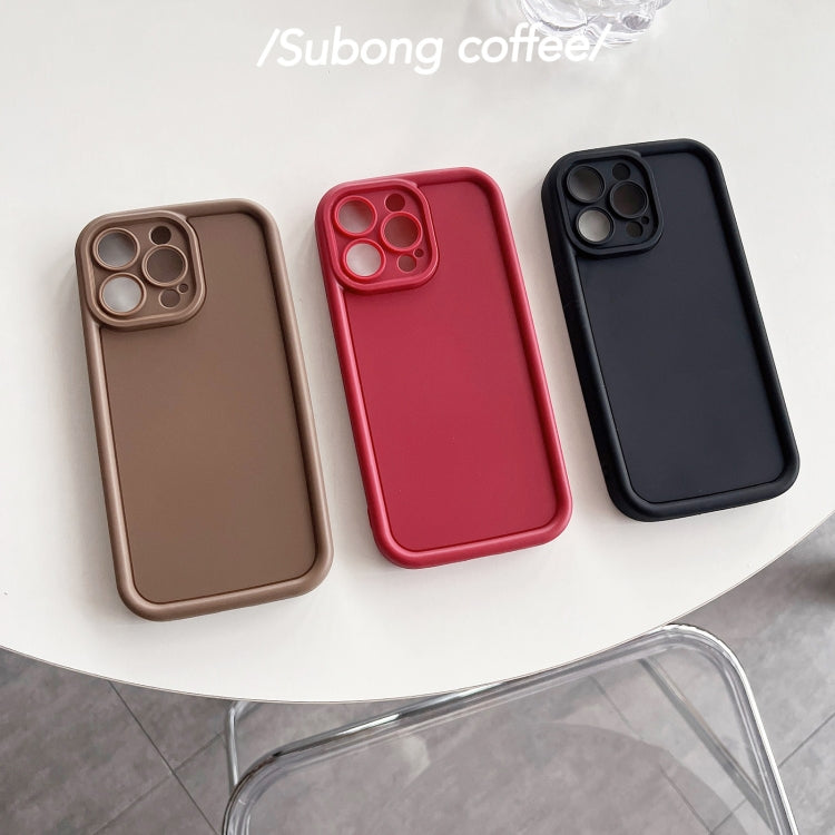 For iPhone 15 Pro Max Fine Hole Shockproof Frame Frosted TPU Phone Case(Brown) - HoMEdemic™ 