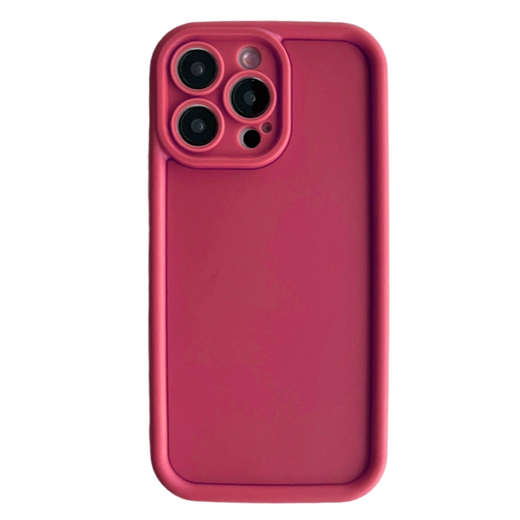 For iPhone 15 Pro Max Fine Hole Shockproof Frame Frosted TPU Phone Case(Claret Red) - HoMEdemic™ 
