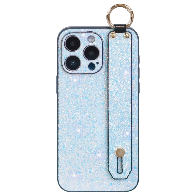 For iPhone 15 Pro Max Flash Diamond Wristband Holder Phone Case(Flash White) - HoMEdemic™ 