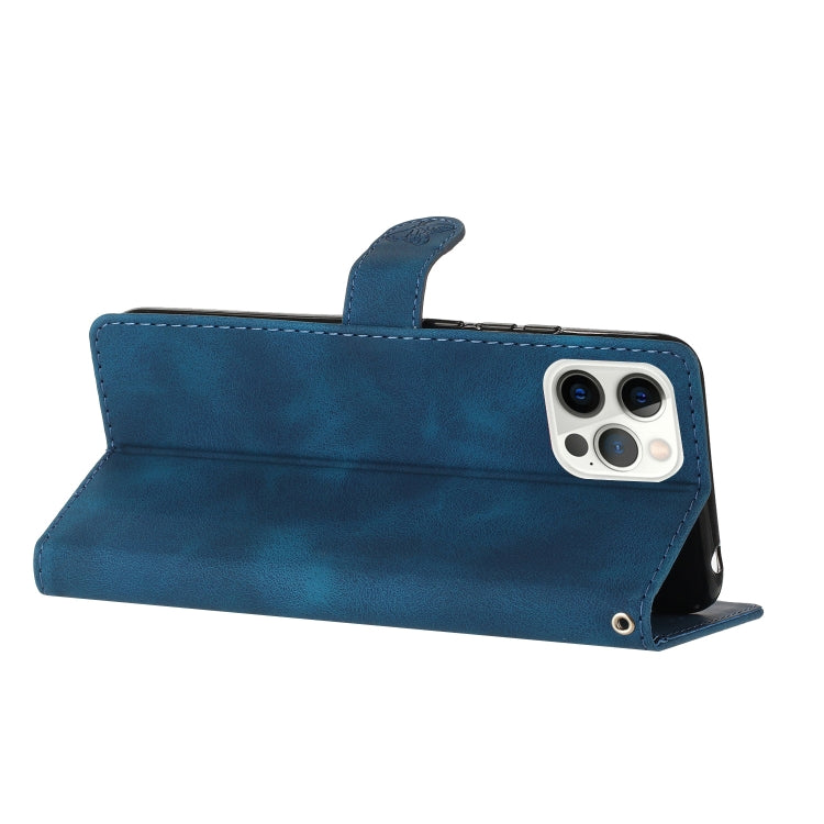For iPhone 15 Pro Max Flower Butterfly Embossing Pattern Leather Phone Case(Blue) - HoMEdemic™ 