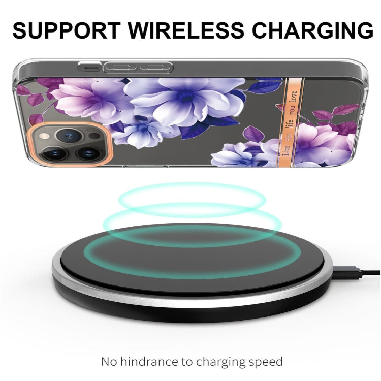 For iPhone 15 Pro Max Flowers and Plants Series IMD TPU Phone Case(Purple Begonia) - HoMEdemic™ 