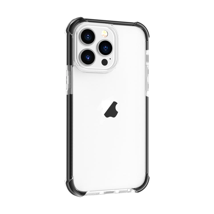 For iPhone 15 Pro Max Four-corner Shockproof TPU Hybrid Acrylic Phone Case(Black + Transparent) - HoMEdemic™ 