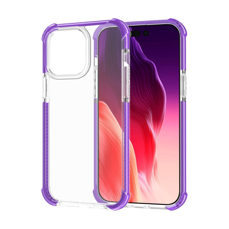 For iPhone 15 Pro Max Four-corner Shockproof TPU Hybrid Acrylic Phone Case(Purple) - HoMEdemic™ 