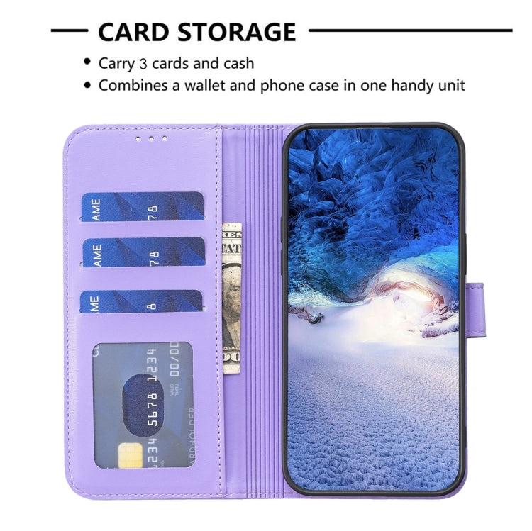 For iPhone 15 Pro Max Four-leaf Embossed Leather Phone Case(Purple) - HoMEdemic™ 