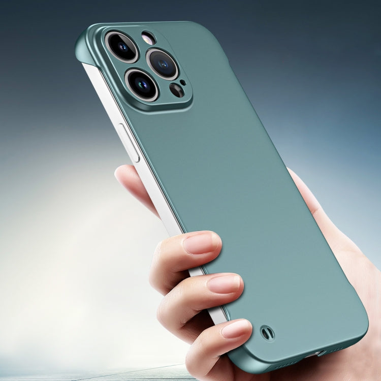 For iPhone 15 Pro Max Frameless Metallic Paint Hybrid PC Phone Case(Green) - HoMEdemic™ 