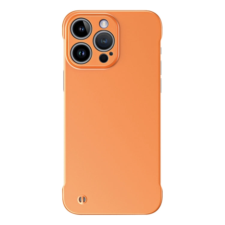 For iPhone 15 Pro Max Frameless Metallic Paint Hybrid PC Phone Case(Orange) - HoMEdemic™ 