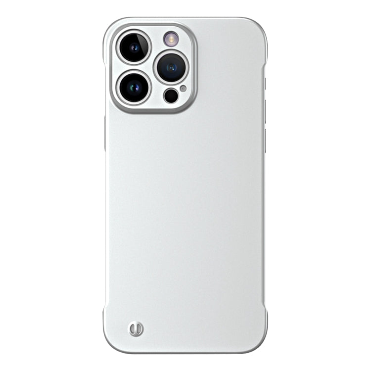 For iPhone 15 Pro Max Frameless Metallic Paint Hybrid PC Phone Case(Space Silver) - HoMEdemic™ 
