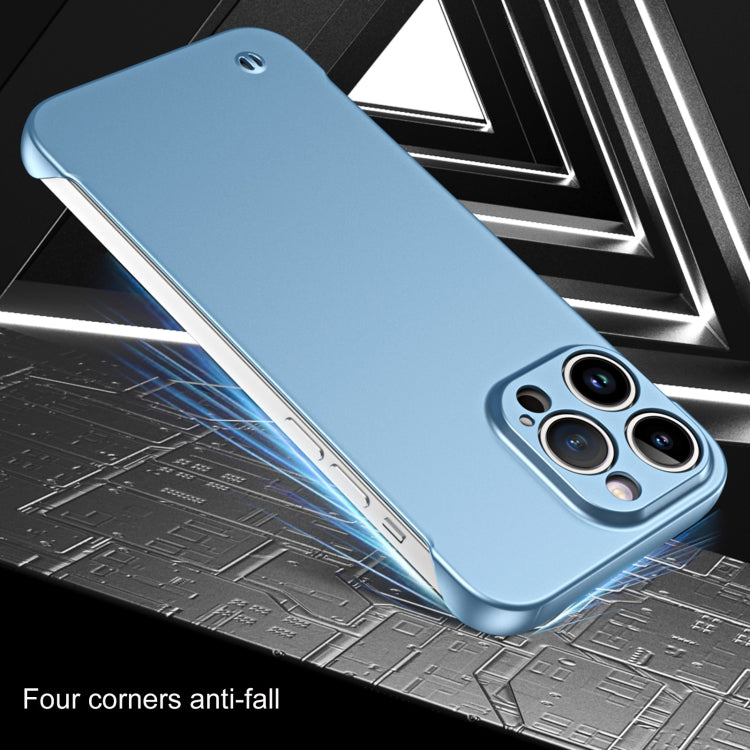 For iPhone 15 Pro Max Frameless Metallic Paint Hybrid PC Phone Case(Space Silver) - HoMEdemic™ 