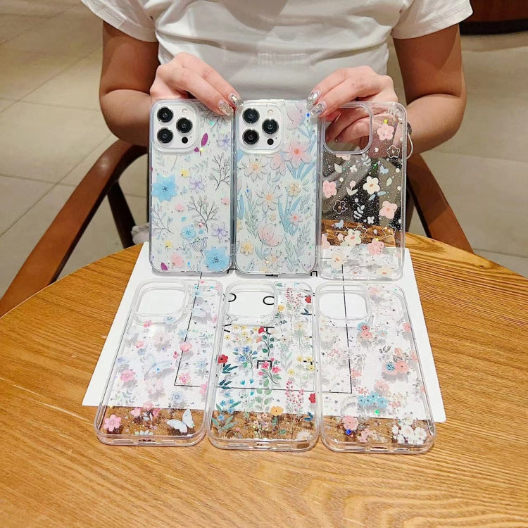 For iPhone 15 Pro Max Fresh Small Floral Epoxy TPU Phone Case(D05 Blue Floral) - HoMEdemic™ 