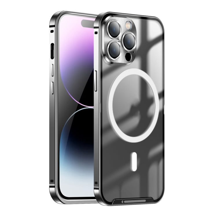 For iPhone 15 Pro Max Frosted MagSafe Magnetic Metal Phone Case(Black) - HoMEdemic™ 