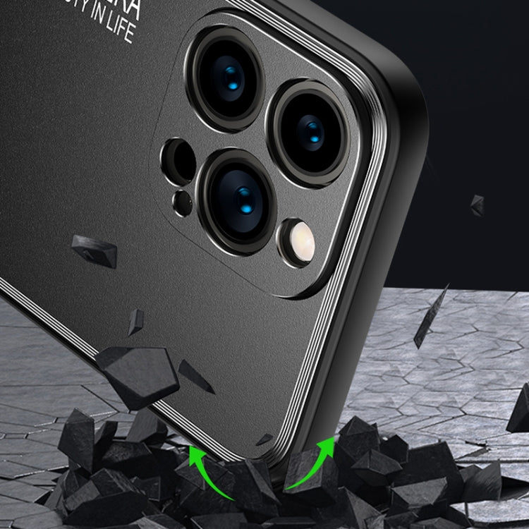 For iPhone 15 Pro Max Frosted Metal Phone Case(Black) - HoMEdemic™ 