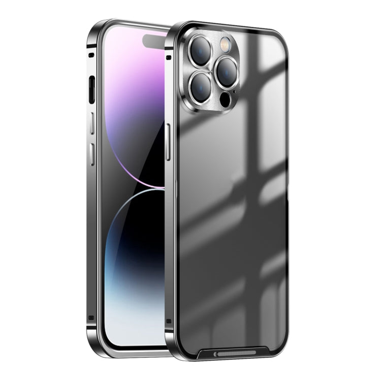 For iPhone 15 Pro Max Frosted Metal Phone Case(Black) - HoMEdemic™ 