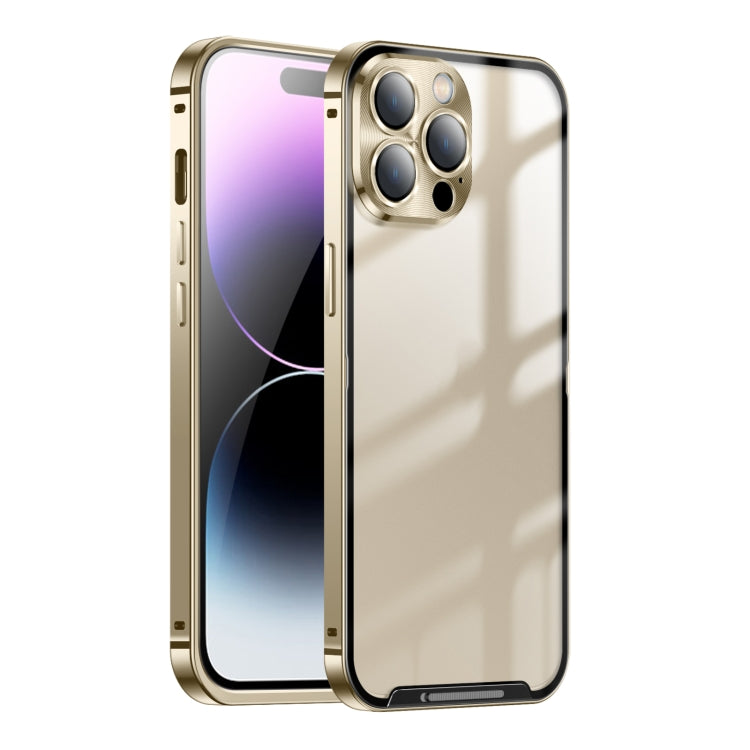 For iPhone 15 Pro Max Frosted Metal Phone Case(Gold) - HoMEdemic™ 