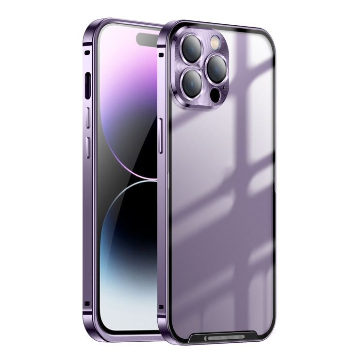 For iPhone 15 Pro Max Frosted Metal Phone Case(Purple) - HoMEdemic™ 