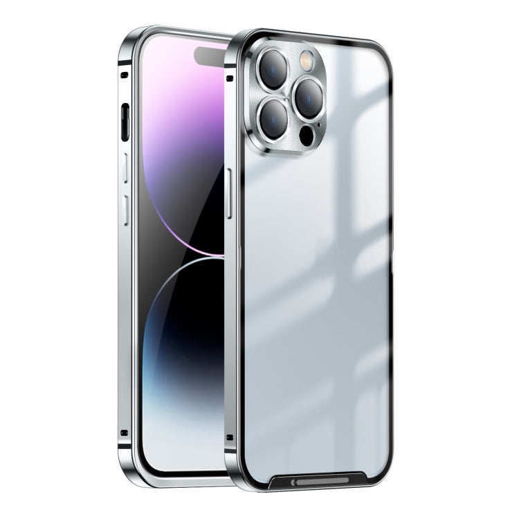 For iPhone 15 Pro Max Frosted Metal Phone Case(Silver) - HoMEdemic™ 