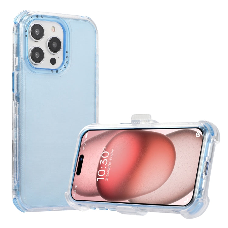 For iPhone 15 Pro Max Frosted PC+TPU Phone Case with Back Clip(Sky Blue) - HoMEdemic™ 