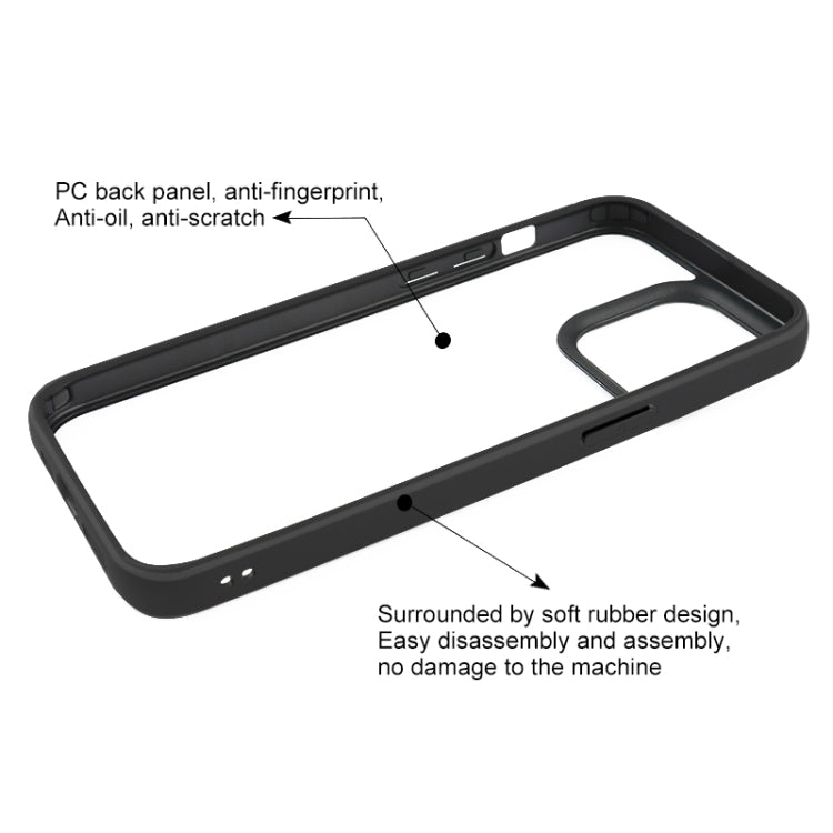 For iPhone 15 Pro Max Frosted TPU + Transparent PC Phone Case(Black) - HoMEdemic™ 