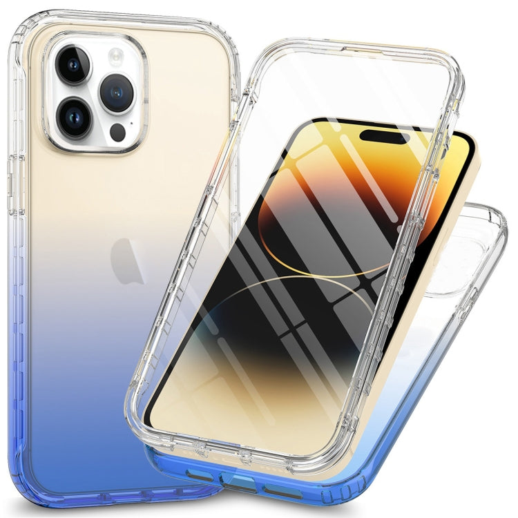 For iPhone 15 Pro Max Full Body Shockproof Clear Gradient Phone Case(Blue) - HoMEdemic™ 