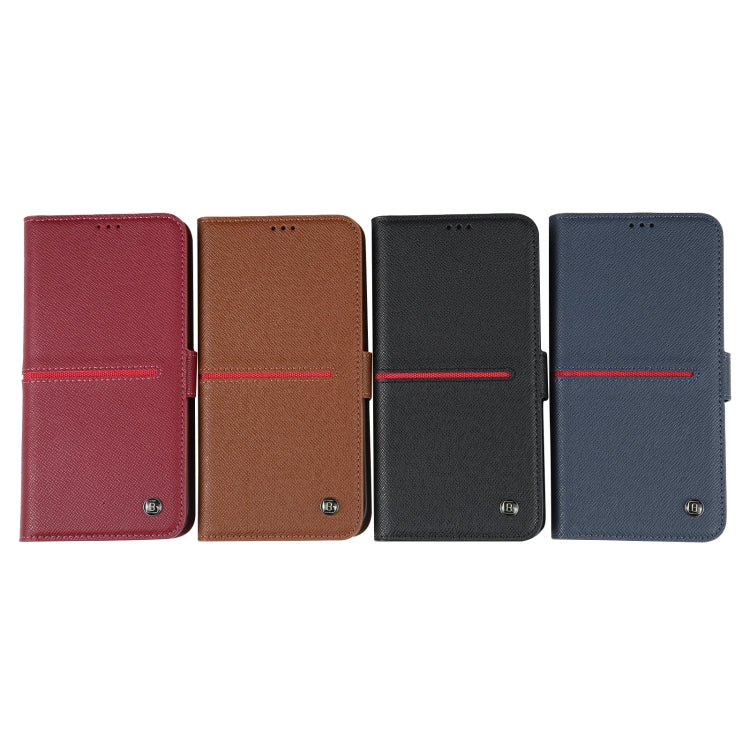 For iPhone 15 Pro Max GEBEI Top-grain Horizontal Flip Leather Phone Case(Wine Red) - HoMEdemic™ 