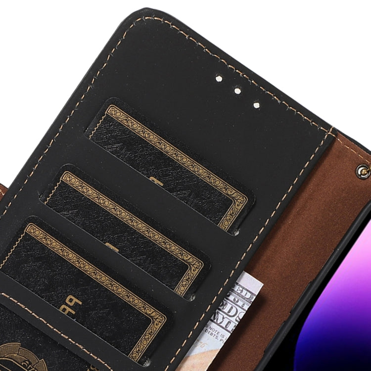 For iPhone 15 Pro Max Genuine Leather Magnetic RFID Leather Phone Case(Black) - HoMEdemic™ 