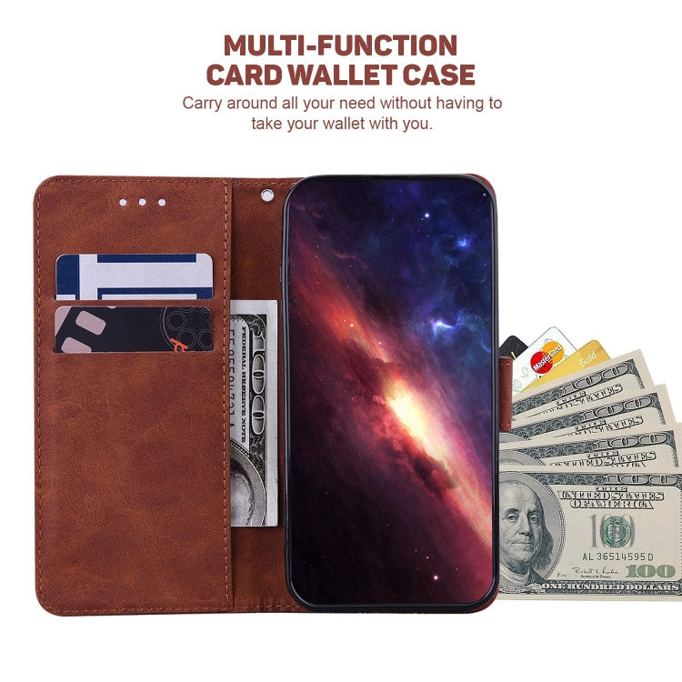 For iPhone 15 Pro Max Geometric Embossed Leather Phone Case(Brown) - HoMEdemic™ 