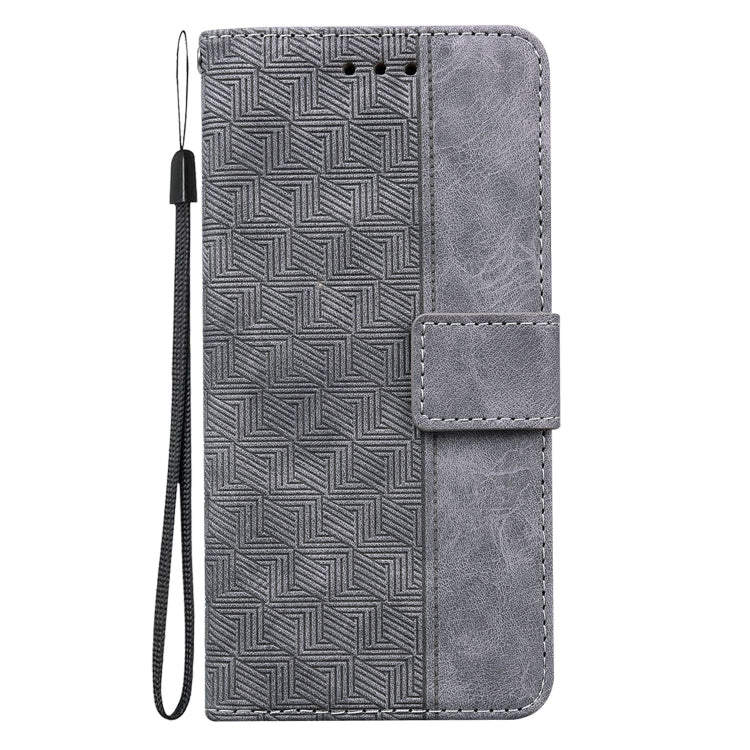 For iPhone 15 Pro Max Geometric Embossed Leather Phone Case(Grey) - HoMEdemic™ 