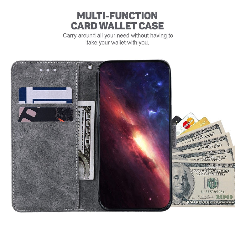For iPhone 15 Pro Max Geometric Embossed Leather Phone Case(Grey) - HoMEdemic™ 