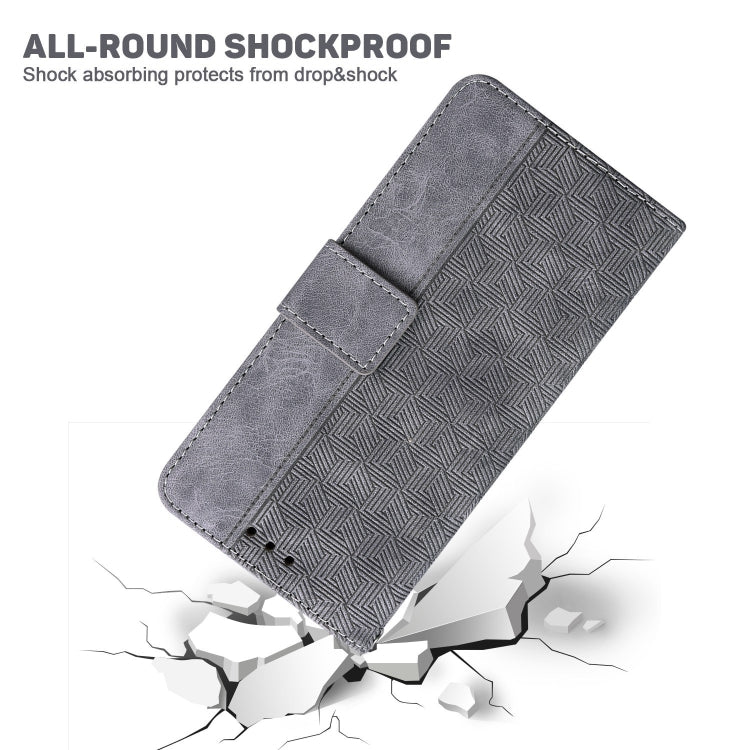 For iPhone 15 Pro Max Geometric Embossed Leather Phone Case(Grey) - HoMEdemic™ 