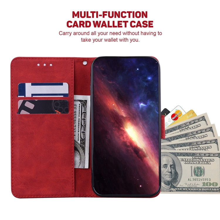 For iPhone 15 Pro Max Geometric Embossed Leather Phone Case(Red) - HoMEdemic™ 