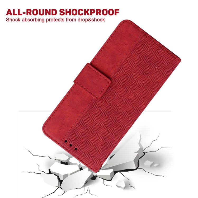 For iPhone 15 Pro Max Geometric Embossed Leather Phone Case(Red) - HoMEdemic™ 