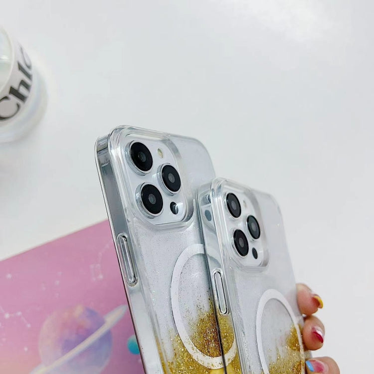 For iPhone 15 Pro Max Gilding MagSafe Hybrid Clear TPU Phone Case(Blue) - HoMEdemic™ 