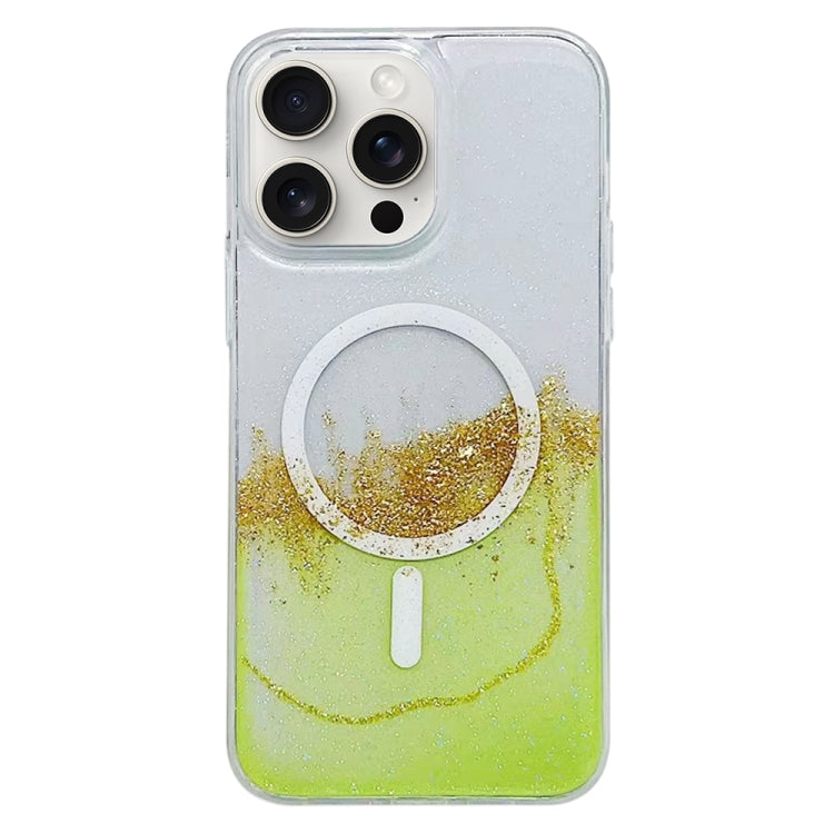 For iPhone 15 Pro Max Gilding MagSafe Hybrid Clear TPU Phone Case(Green) - HoMEdemic™ 
