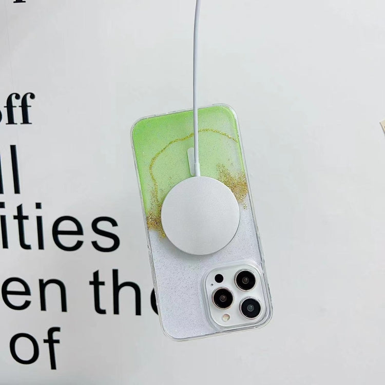 For iPhone 15 Pro Max Gilding MagSafe Hybrid Clear TPU Phone Case(Green) - HoMEdemic™ 