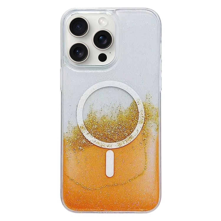 For iPhone 15 Pro Max Gilding MagSafe Hybrid Clear TPU Phone Case(Orange) - HoMEdemic™ 