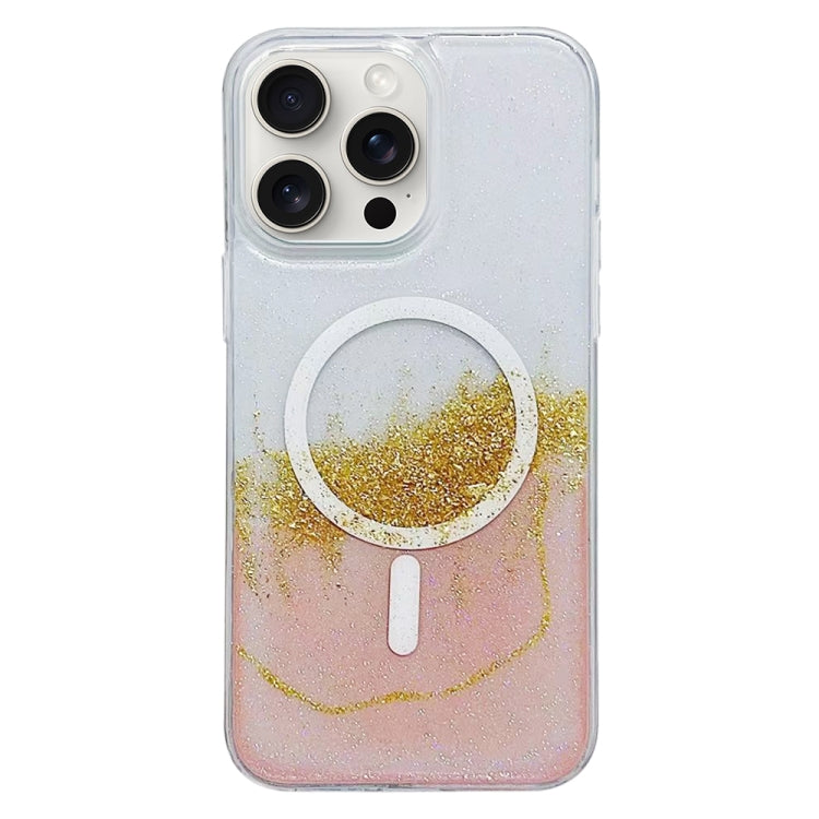 For iPhone 15 Pro Max Gilding MagSafe Hybrid Clear TPU Phone Case(Pink) - HoMEdemic™ 