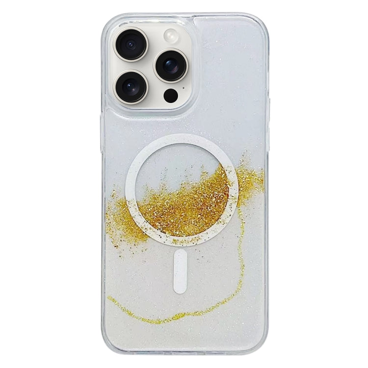 For iPhone 15 Pro Max Gilding MagSafe Hybrid Clear TPU Phone Case(White) - HoMEdemic™ 