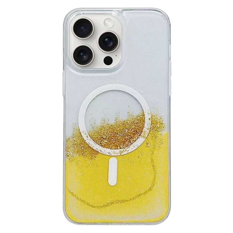 For iPhone 15 Pro Max Gilding MagSafe Hybrid Clear TPU Phone Case(Yellow) - HoMEdemic™ 