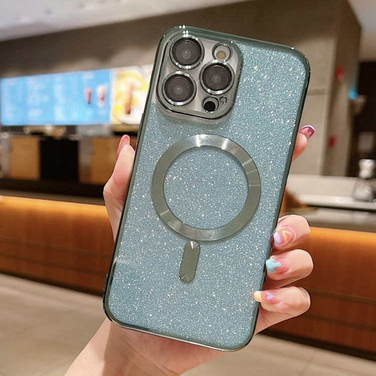 For iPhone 15 Pro Max Glitter Electroplating MagSafe TPU Phone Case(Green) - HoMEdemic™ 