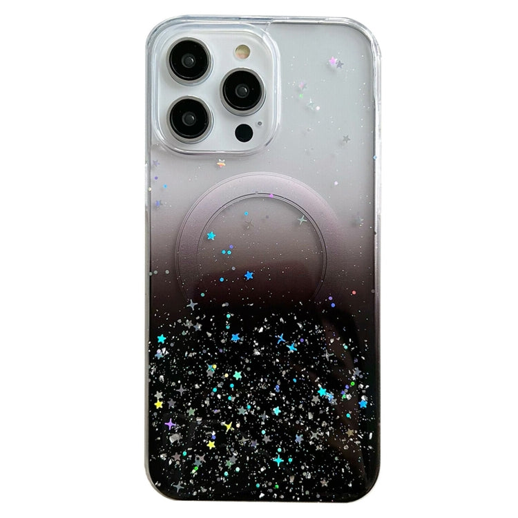 For iPhone 15 Pro Max Glitter MagSafe Hybrid Clear TPU Phone Case(Black) - HoMEdemic™ 