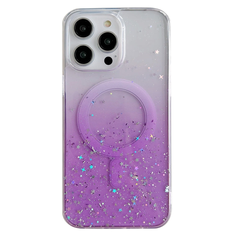 For iPhone 15 Pro Max Glitter MagSafe Hybrid Clear TPU Phone Case(Purple) - HoMEdemic™ 