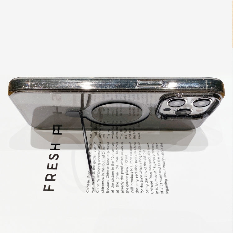 For iPhone 15 Pro Max Glitter MagSafe Magnetic Phone Case with Stand(Black) - HoMEdemic™ 