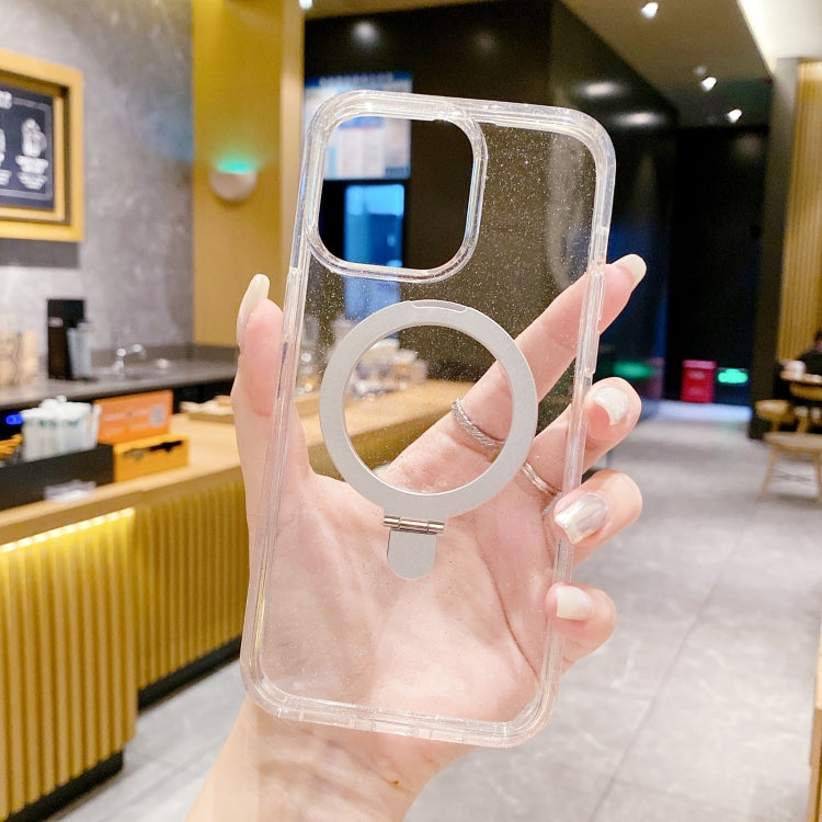 For iPhone 15 Pro Max Glitter MagSafe Magnetic Phone Case with Stand(White) - HoMEdemic™ 